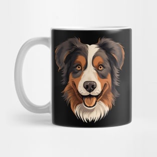 Australian Shepherd Face Cute Cartoon Aussie Dog Lover Mug